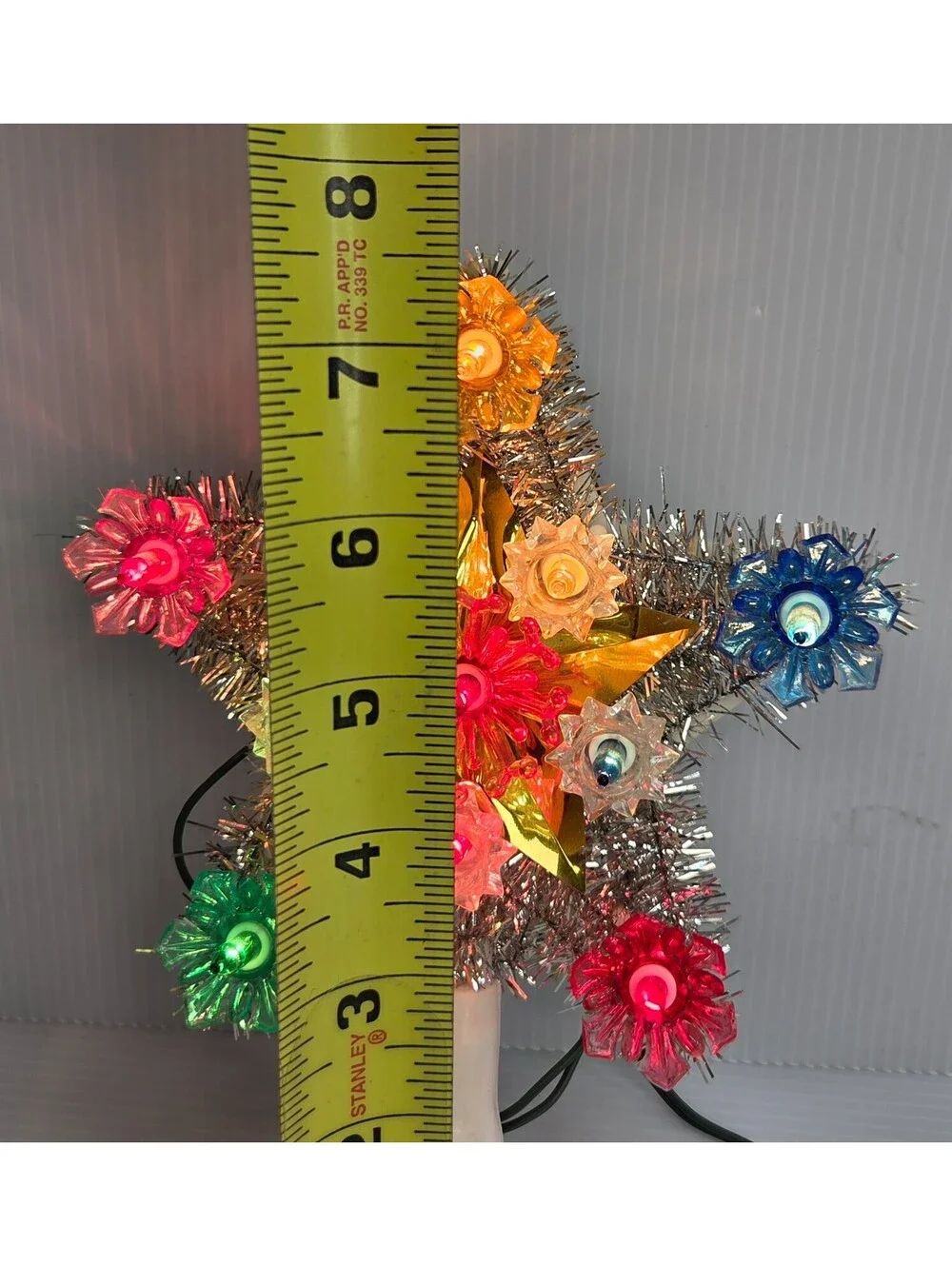 Vintage Beacon 11 Light Tree Top Star Christmas Topper Tinsel Tested Box CP-11